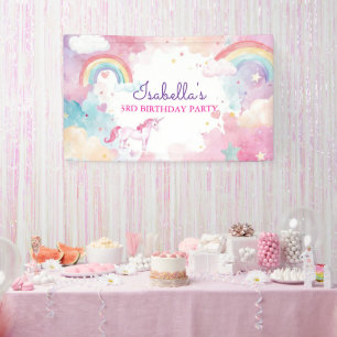 Banderoles Girls Magical Unicorn Rainbow Birthday Party