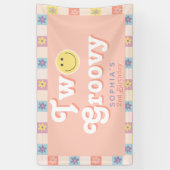 Banderoles Girls mignonne Two Super Boho 2e anniversaire (Vertical)