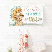 Banderoles Girls Tribal Wild One Birthday Banner 1er Annivers (En situation)