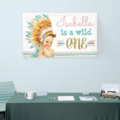 Banderoles Girls Tribal Wild One Birthday Banner 1er Annivers (Salon professionnel)