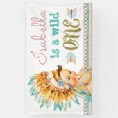 Banderoles Girls Tribal Wild One Birthday Banner 1er Annivers (Vertical)