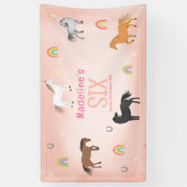 Banderoles Girly Pink Cute Horse Unicorn Birthday Sign (Vertical)