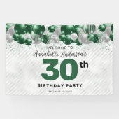 Banderoles Glam Emerald Green Balloon Parties scintillant Bie (Horizontal)