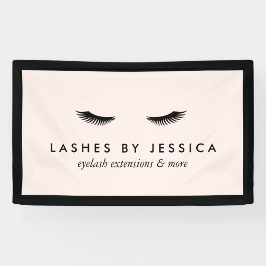 Banderoles Glam Eyelashes Classique Noir et Rose (Horizontal)