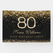 Banderoles Glam Gold Diamonds 80th Birthday Party (Horizontal)
