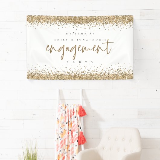 Banderoles Glam Gold Parties scintillant Borders Welcome Enga (En situation)