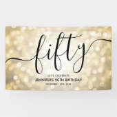 Banderoles Glam Gold Parties scintillant Lumières 50e anniver (Horizontal)