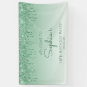Banderoles Glam Green Parties scintillant Drip 18th Birthday (Vertical)