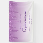 Banderoles Glam Purple Parties scintillant Drip Quinceañera (Vertical)