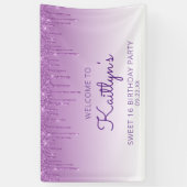 Banderoles Glam Purple Parties scintillant Drip Sweet 16 Part (Vertical)