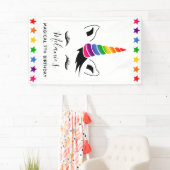 Banderoles Glam Rainbow Unicorn fête d'anniversaire (En situation)