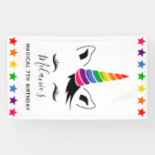 Banderoles Glam Rainbow Unicorn fête d'anniversaire (Horizontal)