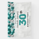 Banderoles Glam Turquoise Green Balloon Parties scintillant d (Verticale)