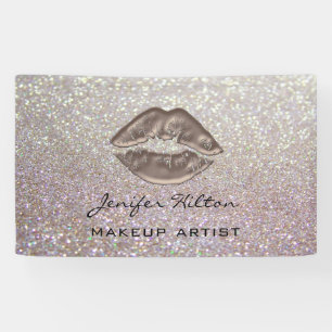 Banderoles Glamour moderne chic adorable lèvres glittery