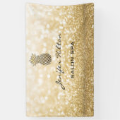 Banderoles Glamour moderne chic faux or glittery ananas (Vertical)