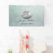 Banderoles Glamour moderne chic glittery lèvres argentées (En situation)