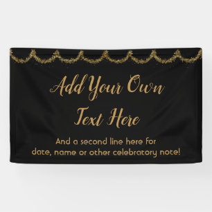 Banderoles Glitterie brillante Gold Garland Ajouter votre pro