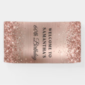 Banderoles Glitterie Rose Gold Foil 60e anniversaire Vertical (Horizontal)