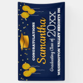 Banderoles Glittery Blue and Yellow Graduation (Vertical)