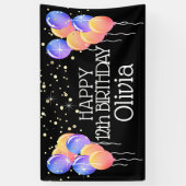 Banderoles Glittery Bright Pastels Fille's Happy Birthday (Vertical)