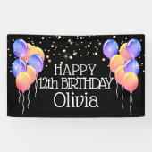 Banderoles Glittery Bright Pastels Fille's Happy Birthday (Horizontal)