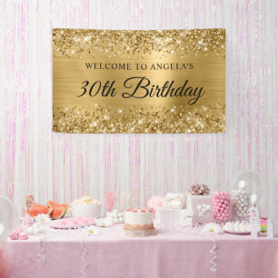 Banderoles Glittery Gold Foil 30e anniversaire Bienvenue