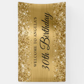 Banderoles Glittery Gold Foil 30e anniversaire Bienvenue (Vertical)