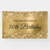Banderoles Glittery Gold Foil 50e anniversaire Bienvenue (Horizontal)