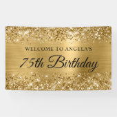 Banderoles Glittery Gold Foil 75e anniversaire Bienvenue (Horizontal)