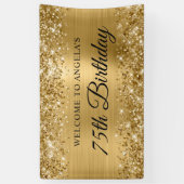 Banderoles Glittery Gold Foil 75e anniversaire Bienvenue (Vertical)