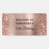Banderoles Glittery Rose Gold Foil 50e anniversaire (Horizontal)