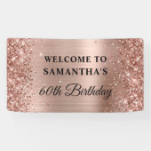 Banderoles Glittery Rose Gold Foil 60e anniversaire (Horizontal)