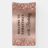 Banderoles Glittery Rose Gold Foil 60e anniversaire (Verticale)