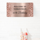 Banderoles Glittery Rose Gold Foil 60e anniversaire (Insitu)