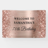 Banderoles Glittery Rose Gold Foil 70e anniversaire (Horizontal)