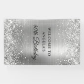 Banderoles Glittery Silver Foil 40e Anniversaire vertical (Horizontal)
