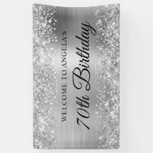 Banderoles Glittery Silver Foil 70e anniversaire Bienvenue (Vertical)