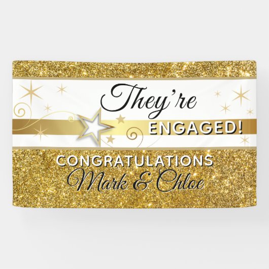 Banderoles Glitz!! Congratulations Engagement Banner (Horizontal)