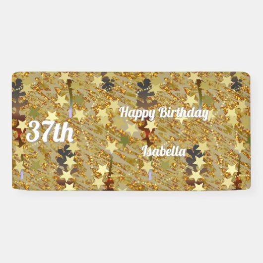 Banderoles Glitzy Sparkling Happy Any Age Birthday (Horizontal)
