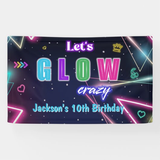 Banderoles Glow Party Neon coloré fête d'anniversaire (Horizontal)