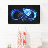 Banderoles Glowing infinity with blue rose (En situation)