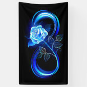 Banderoles Glowing infinity with blue rose (Vertical)