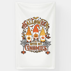 Banderoles Gnomes d'Halloween Citrouille Toile d'Araignée Cha