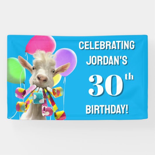 Banderoles Goat with Party Blowers (Horizontal)