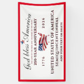 Banderoles God Bless America 250 Semiquincentennial Red (Vertical)