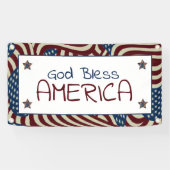 Banderoles God Bless America Red White Blue Flags (Horizontal)