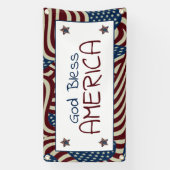 Banderoles God Bless America Red White Blue Flags (Verticale)