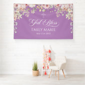 Banderoles GOD BLESS Orchids purple banner backdrop  (Insitu)
