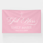 Banderoles GOD BLESS PINK banner backdrop  (Horizontal)