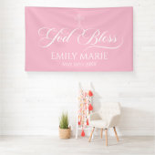 Banderoles GOD BLESS PINK banner backdrop  (Insitu)